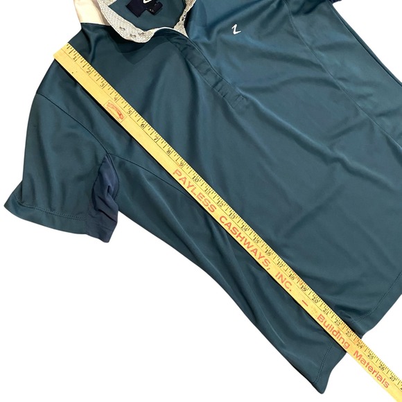 Horze‎ Equestrian Show Shirt Women Sz 14 Teal Blue Short Sleeve Snap Performance - Picture 9 of 12